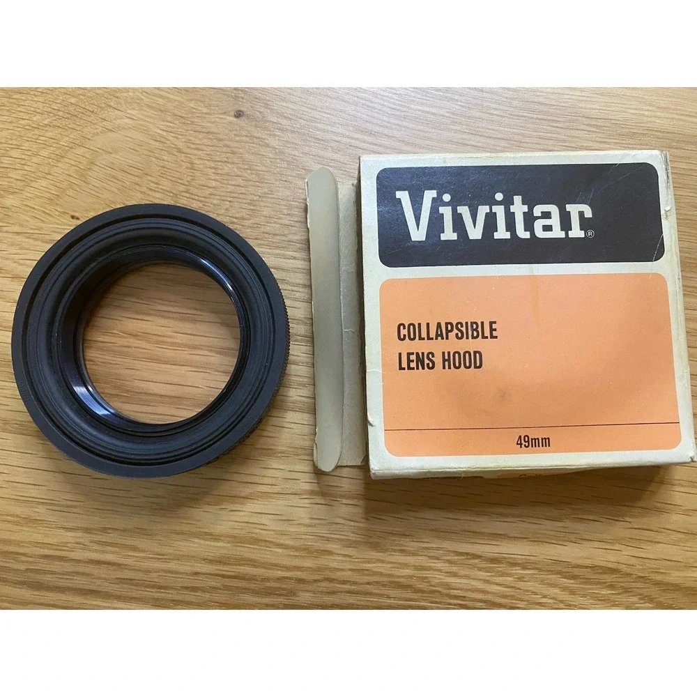 Vivitar 49mm Collapsible Lens Hood Folding Soft Rubber Threaded‎ Baffled Japan